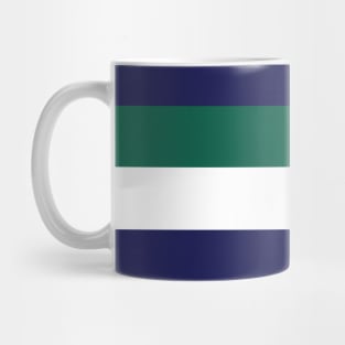 Green Navy White Horizontal Stripes Pattern Mug